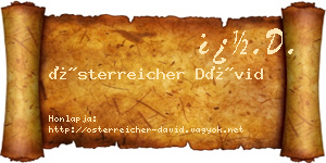 Österreicher Dávid névjegykártya